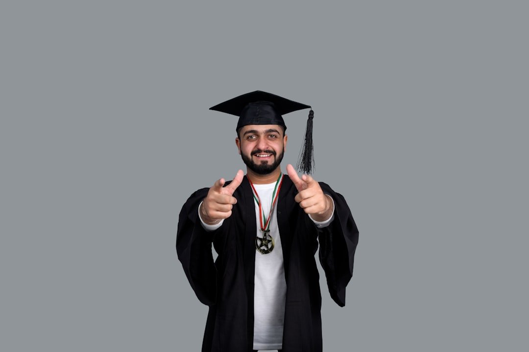 a person wearing a graduation cap and gown