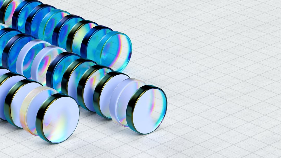 Arrangement of many optical lenses.