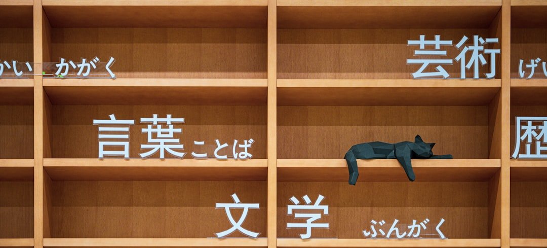 a black cat sitting on top of a wooden shelf